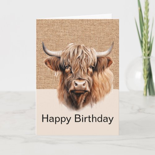 Highland Cow HAPPY BIRTHDAY  Card