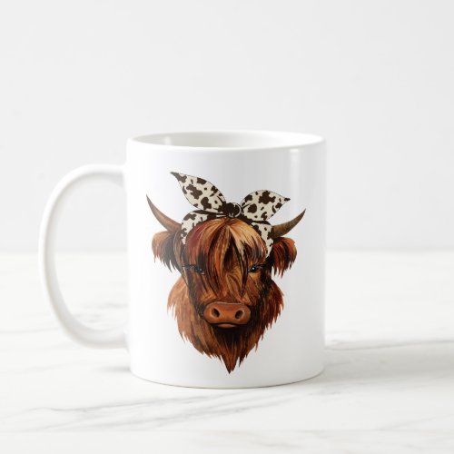 Highland Cow Head Design Coffee Mug