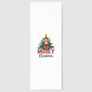 Highland Cow Heifer Santa Hat Mooey Christmas Tree Bookmarks
