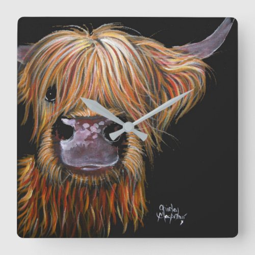 Highland Cow Henry Clock by Shirley MacArthur