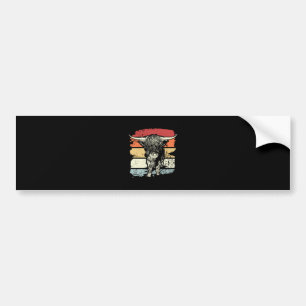 Highland Cow Highland Cows Retro Bumper Sticker