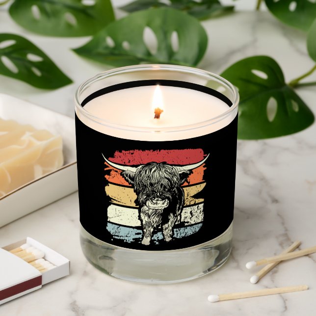 Highland Cow Highland Cows Retro Scented Candle (Lit)