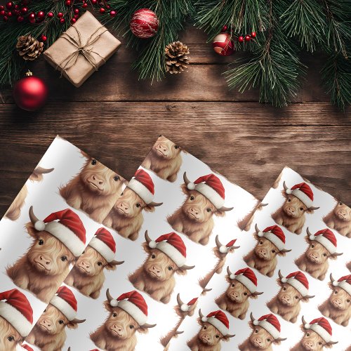 Highland Cow Holiday Wrapping Paper 3 Sheets