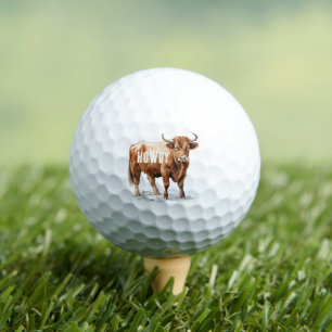 Highland Cow Howdy  Golf Balls