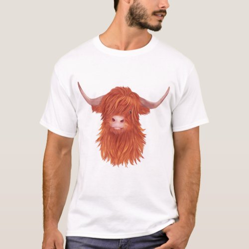 Highland Cow Illustration   T_Shirt