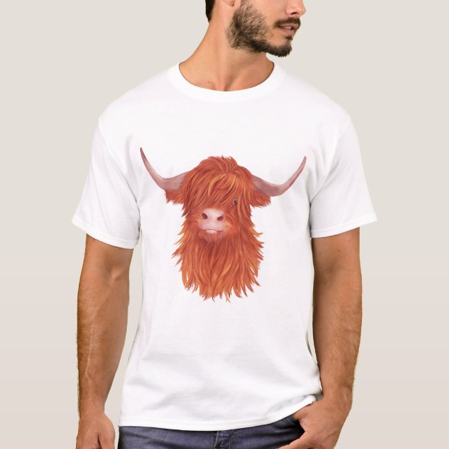 Highland Cow Illustration   T-Shirt (Front)