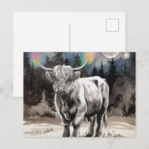 Highland Cow in the Forest Postcard