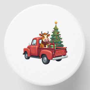 Highland Cow in Truck Farm Farmer Christmas Cow Ca Mini Candle Favors