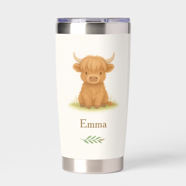Highland Cow Insulated Tumbler (Front)