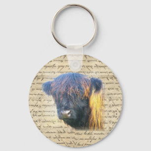 Highland cow keychain