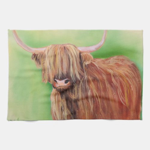 Highland cow kitchen towel