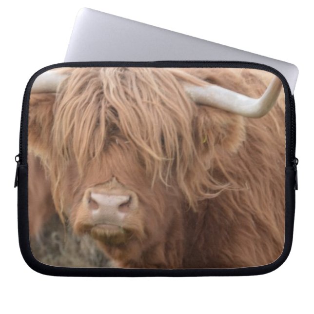 Highland Cow Laptop Sleeve (Front)