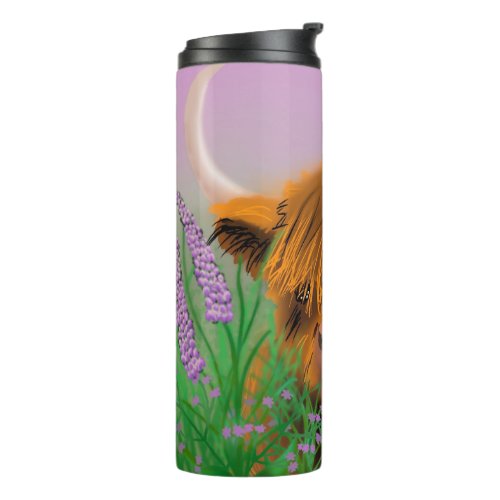 Highland Cow Lavender Meadow Thermal Tumbler