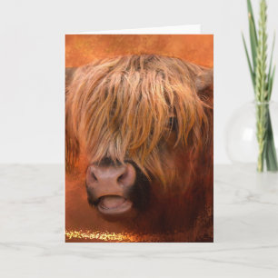 Highland Cow Letterpress Thank You Card