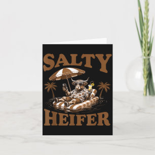 Highland Cow Lovers Salty Heifer Trocal For Women  Card