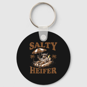 Highland Cow Lovers Salty Heifer Trocal For Women  Keychain