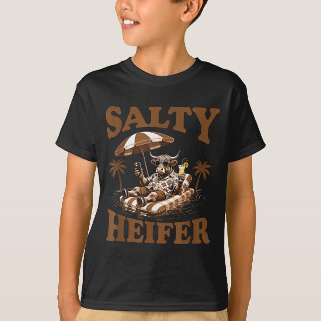 Highland Cow Lovers Salty Heifer Trocal For Women  T-Shirt (Front)