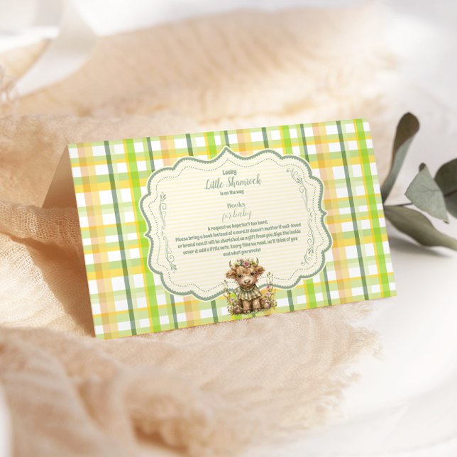 Highland Cow Lucky Little Shamrock Books for Baby Enclosure Card (Creator Uploaded)