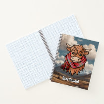 Highland Cow MacDonald of Keppoch Tartan Scarf Notebook