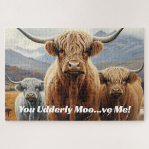 Highland Cow Majestic Trio 20 x 30 Jigsaw Puzzle