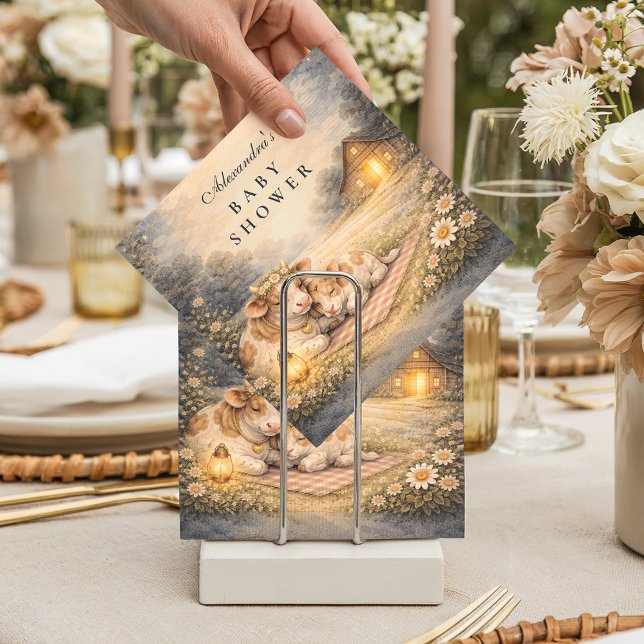 Highland Cow Meadow Baby Shower Napkins (Creator Uploaded)