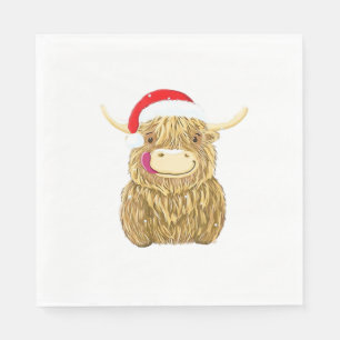 Highland Cow Merry Christmas Snow T-shirt Essentia Napkins