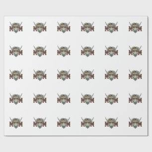 Highland Cow Mom Vintage Floral Western Shirt (2) Wrapping Paper