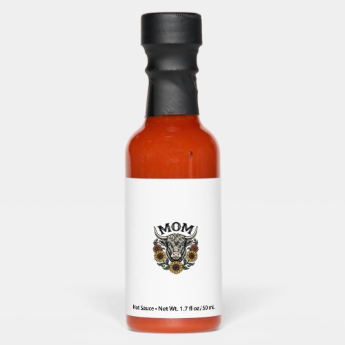 Highland Cow Mom Vintage Sunflower Western Design Hot Sauces