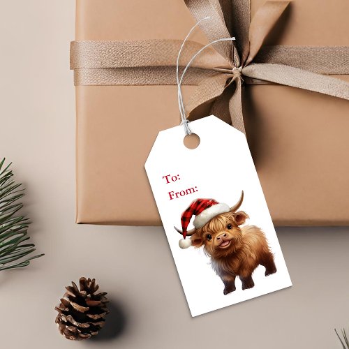 Highland Cow Moo_ey Christmas Gift Tag