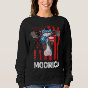 Highland Cow Moorica 4th July Independence Day Ame Sweatshirt
