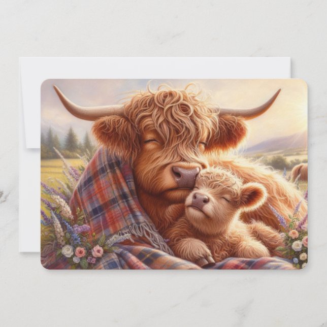 Highland Cow Mother’s Day Card (Front)