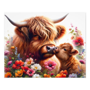 Highland Cow Mothers Day Photo Print
