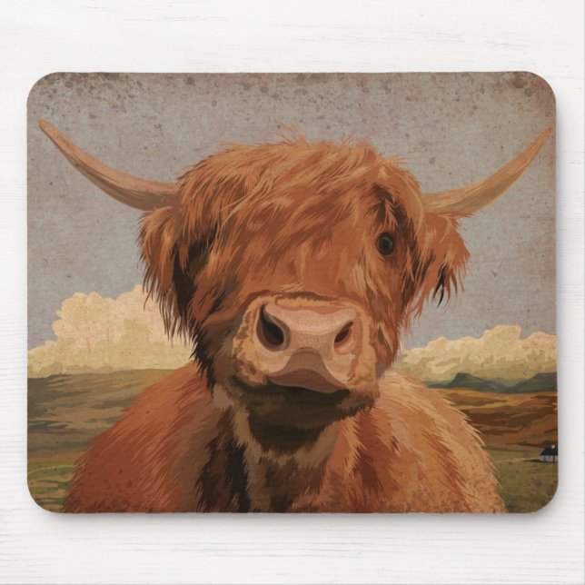 Highland Cow Mouse Pad (Front)
