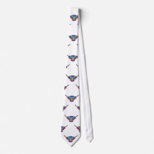 Highland cow multi colors cattle bull tie