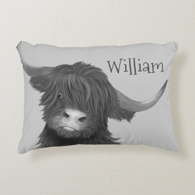 Highland Cow Name   Accent Pillow (Front)