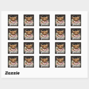 Highland Cow Nursing Graduate Class of 2026 Shirt Square Sticker