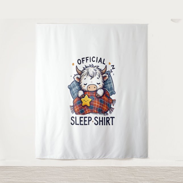 Highland Cow , Official Sleep  Tapestry (Front)