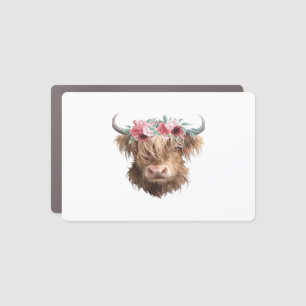 Highland Cow Painting Classic T-Shirt Car Magnet