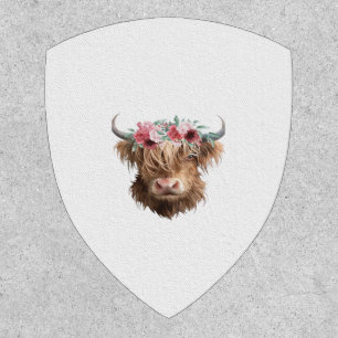 Highland Cow Painting Classic T-Shirt Patch