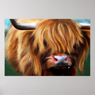 Highland Cow Painting Poster