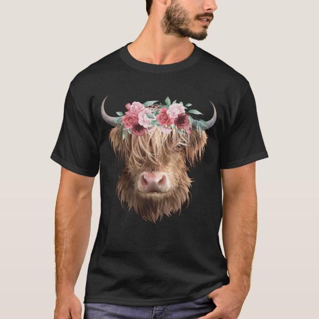 Highland Cow Painting T-Shirt (Front)