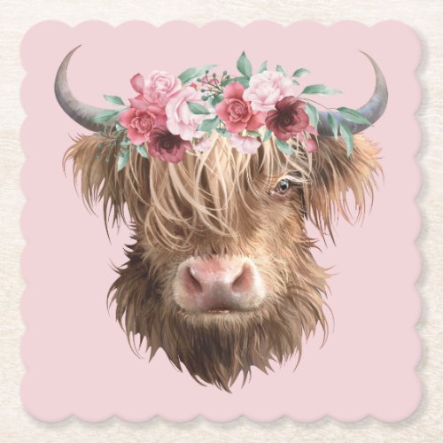 Highland Cow Paper Coaster