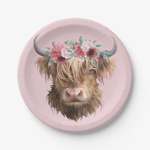Highland Cow Paper Plates