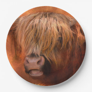 Highland Cow Paper Plates