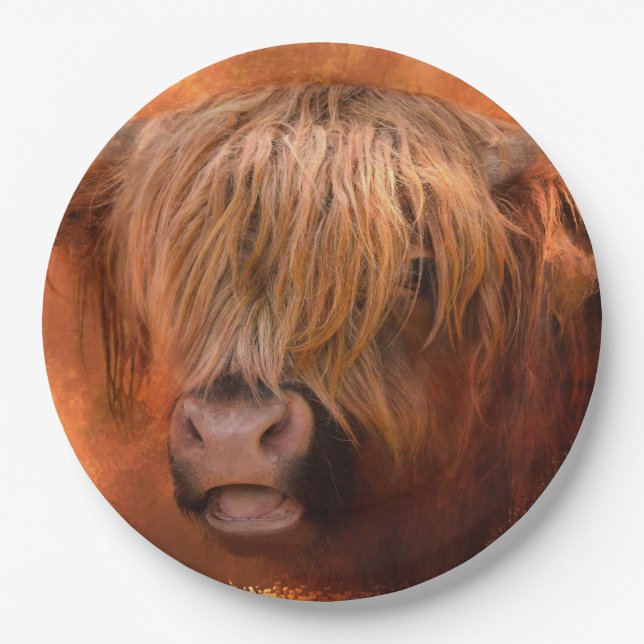 Highland Cow Paper Plates (Front)