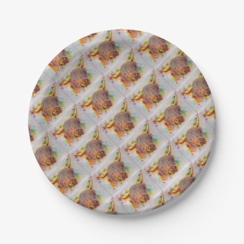 Highland Cow Paper Plates