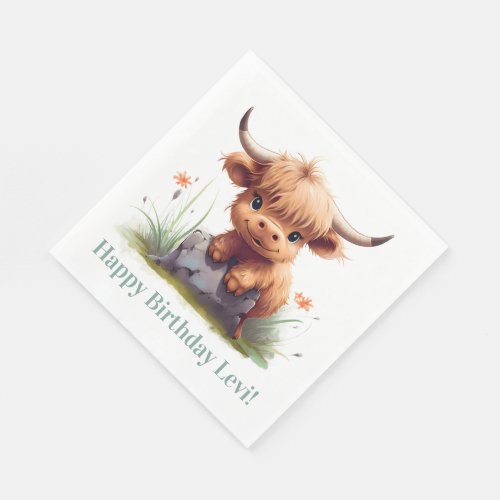 Highland cow party napkins