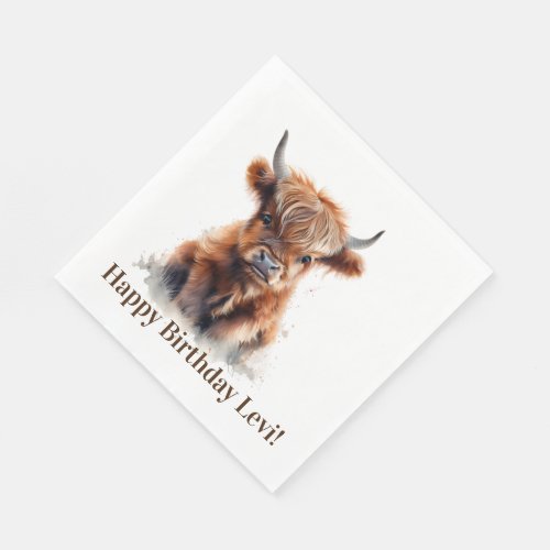 Highland cow party napkins