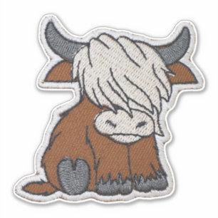 Highland Cow Patch Sticker