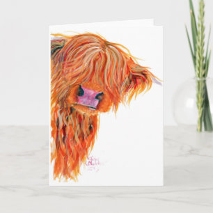Highland Cow 'Peekaboo' Greeting Card